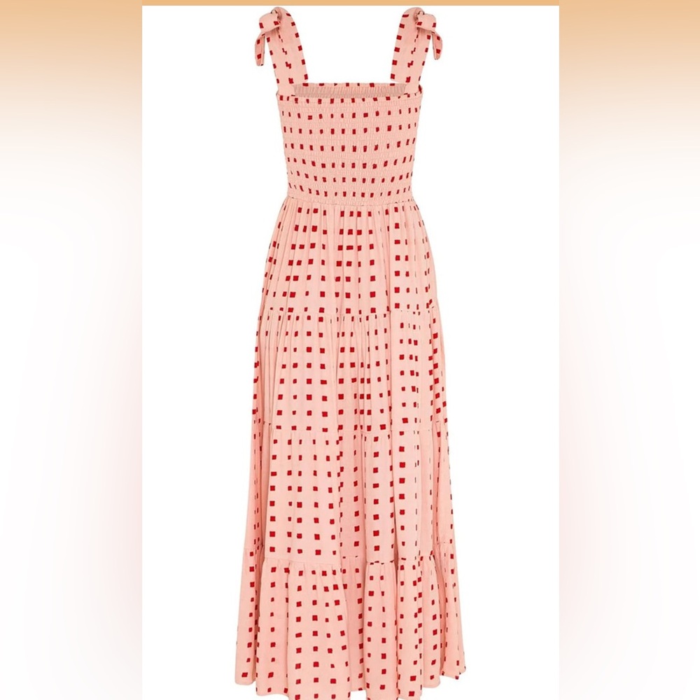 Pink and Red Checkered Maxi Dress